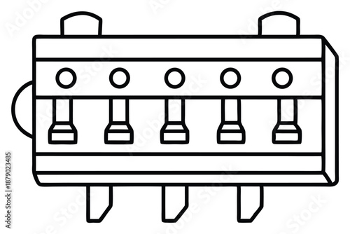 breaker panel line art silhouette vector illustration