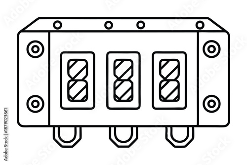 breaker panel line art silhouette vector illustration