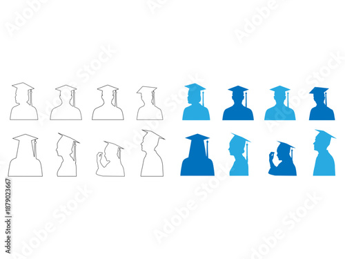 Blue chess pieces arranged on black background for strategy concept