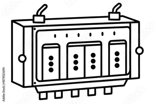 breaker panel line art silhouette vector illustration