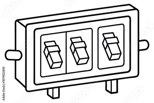 breaker panel line art silhouette vector illustration