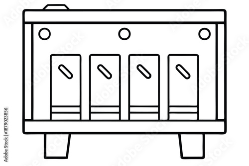 breaker panel line art silhouette vector illustration