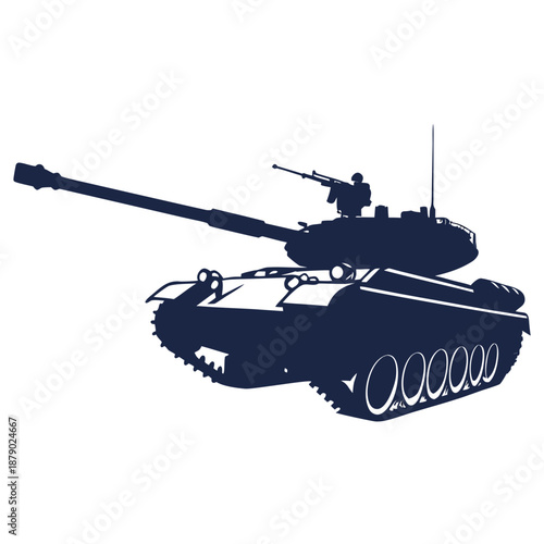 Silhouette of a military tank