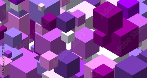 abstract cubes art purples on black