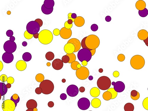 abstract circles art purple on white black border