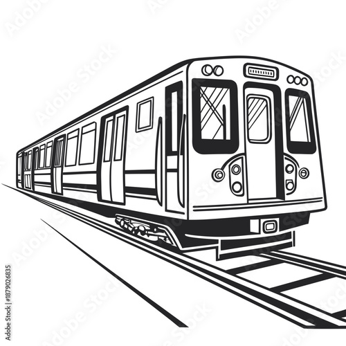 Modern subway train illustration