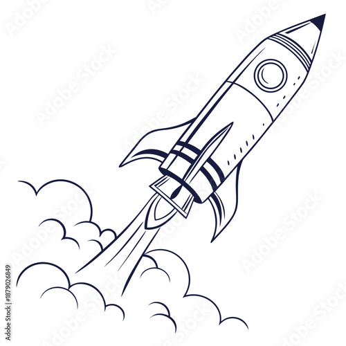 Rocket launching into sky