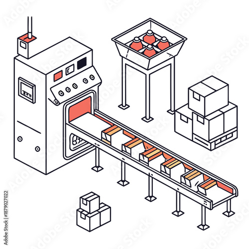 Automated production line in operation