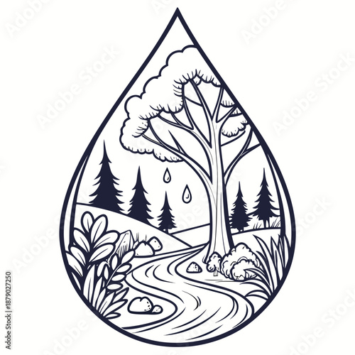 Nature within a teardrop