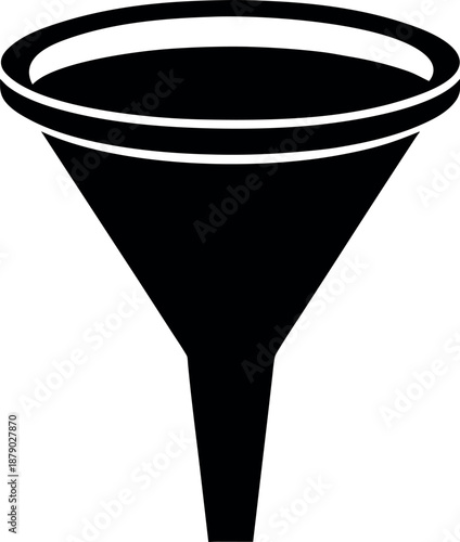 Bold Funnel Icon Silhouette for Flow Representation