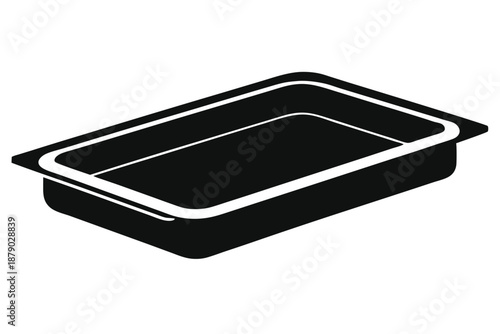 baking tray line art silhouette vector illustration