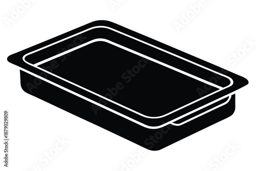 baking tray line art silhouette vector illustration