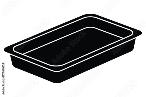 baking tray line art silhouette vector illustration