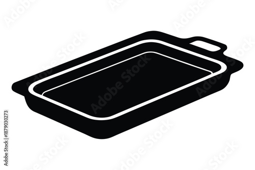 baking tray line art silhouette vector illustration