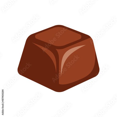 Delicious Chocolate Praline Candy Piece Minimal Food Design vector illustration