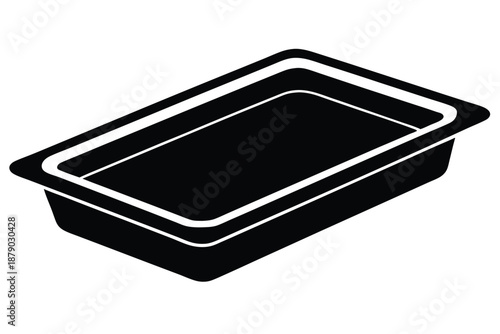 baking tray line art silhouette vector illustration