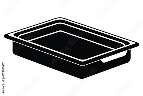 baking tray line art silhouette vector illustration