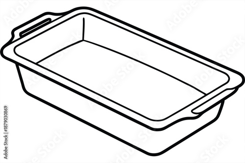 baking tray line art silhouette vector illustration