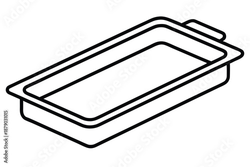 baking tray line art silhouette vector illustration