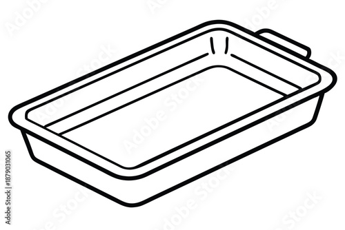 baking tray line art silhouette vector illustration