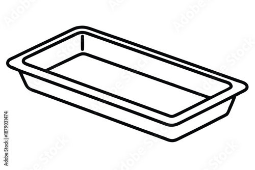baking tray line art silhouette vector illustration
