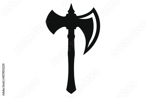 archaeological axe line art silhouette vector illustration