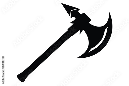 archaeological axe line art silhouette vector illustration