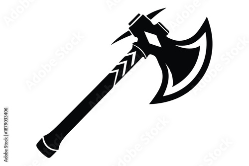 archaeological axe line art silhouette vector illustration