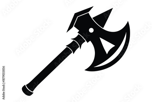 archaeological axe line art silhouette vector illustration