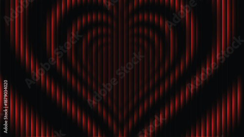 Neon Heart Tunnel: Valentine's Day Romantic Love Concept Stock Photo
