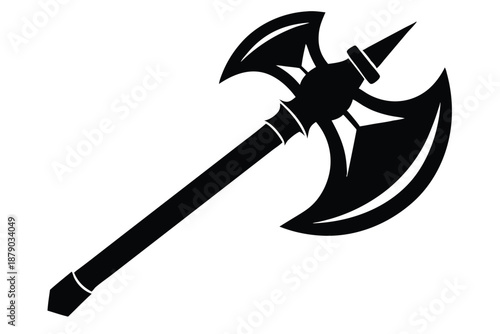 archaeological axe line art silhouette vector illustration