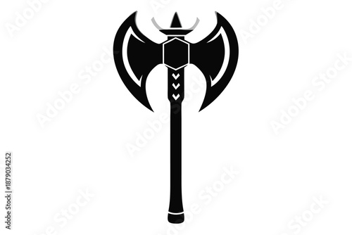 archaeological axe line art silhouette vector illustration