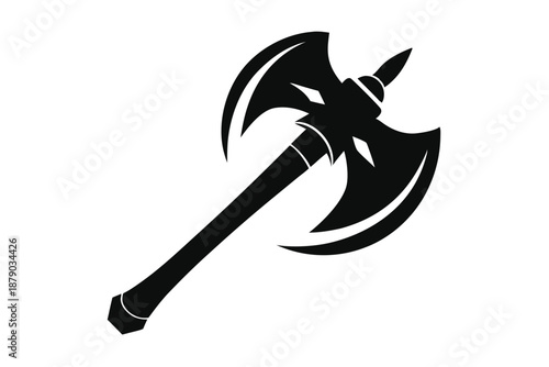 archaeological axe line art silhouette vector illustration