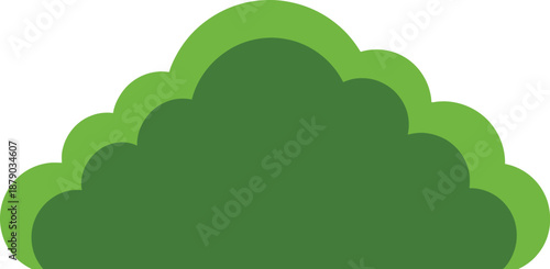 Vibrant green cloud shape with lighter green outline on white background
