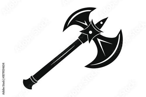 archaeological axe line art silhouette vector illustration