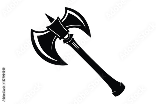 archaeological axe line art silhouette vector illustration