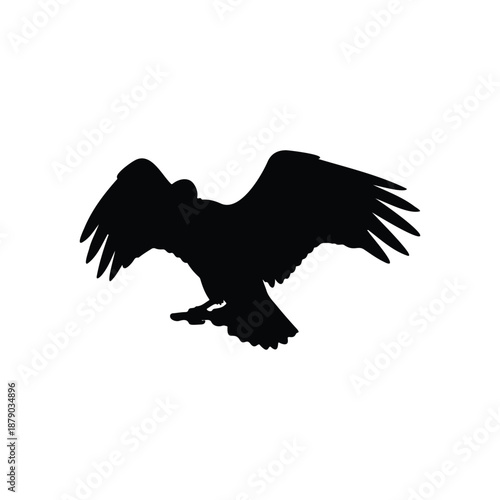 Vulture silhouette icon vector flat design.
