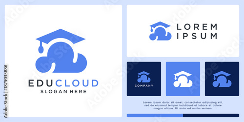  Education cloud logo design template.