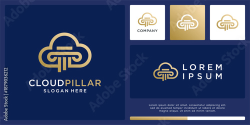 Cloud pillar logo design form law tech.