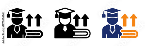 Higher Education Icon Collection Glyph & Mixed Style 