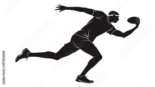 Dynamic athlete throwing a ball in motion silhouette