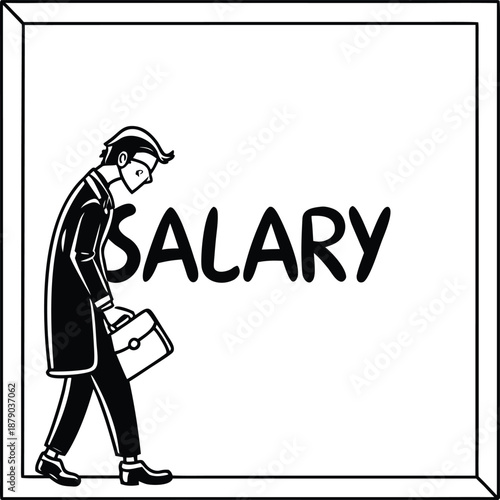 Financial strain: A lone businessperson, burdened by the weight of a low salary, trudges forward, an image of the modern-day struggle.