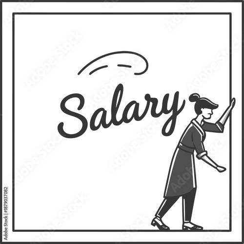 Salary Struggle: A graphic illustration depicts the challenge of earning a Salary, with the concept of financial pressure or economic hardship.