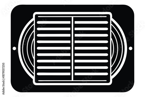 air vent grille line art silhouette vector illustration