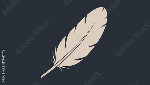 Elegant feather illustration on dark background for creative projects