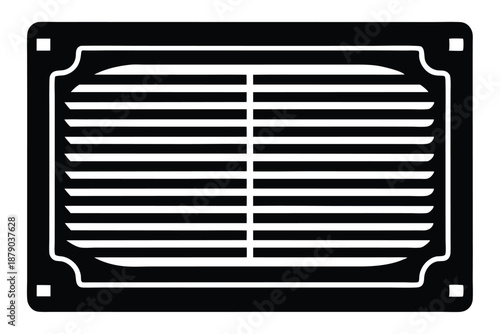 air vent grille line art silhouette vector illustration
