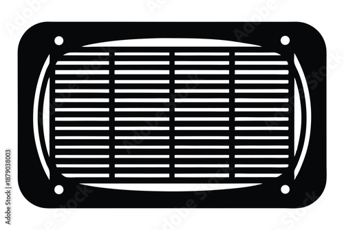 air vent grille line art silhouette vector illustration
