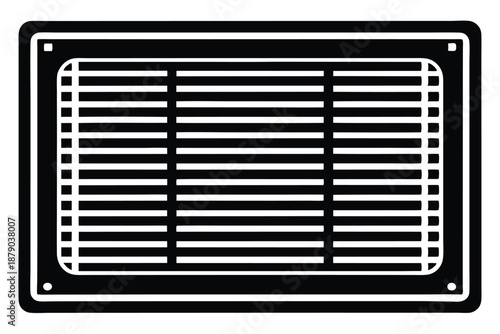air vent grille line art silhouette vector illustration