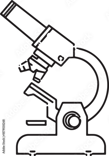 Laboratory microscope icon representing scientific research, medical testing, and education