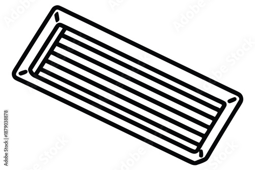 air vent grille line art silhouette vector illustration